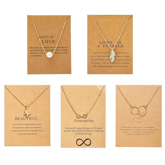 Elegant Gold Necklace Set (Pack of 5) – Minimal Everyday Jewelry Collection